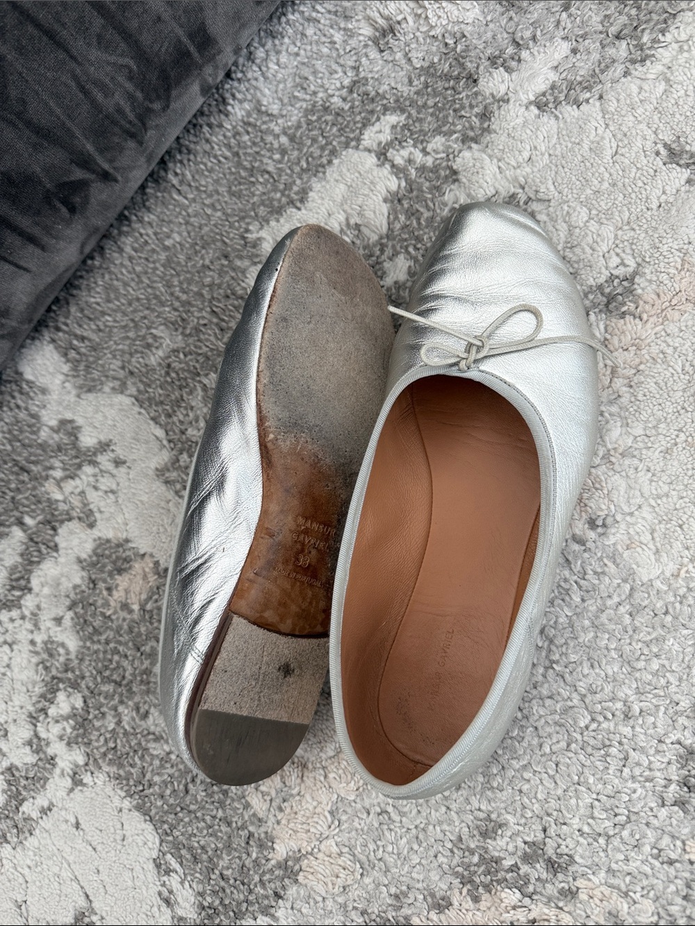 Mansur Gavriel Dream Ballet Flat in Silver - Picture 4 of 5